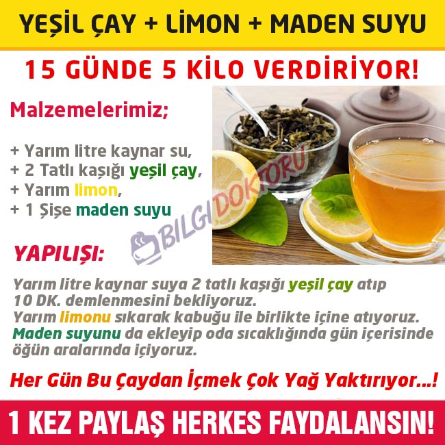 maden suyu yeşil çay limon